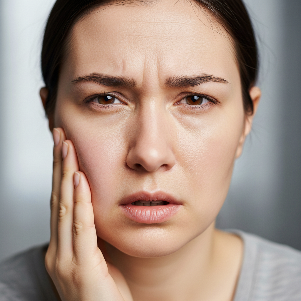 Emergency Dentist New Zealand: Adult with severe dental pain and facial swelling, needing urgent professional care.