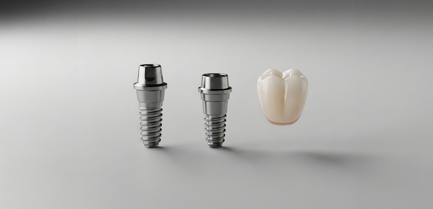Dental Implants in Turkey consist of three main parts: the implant, abutment, and crown.