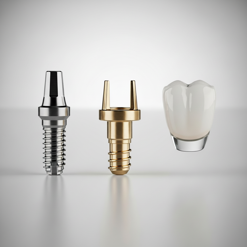 Dental Implants in Turkey are composed of three parts for a permanent, reliable restoration