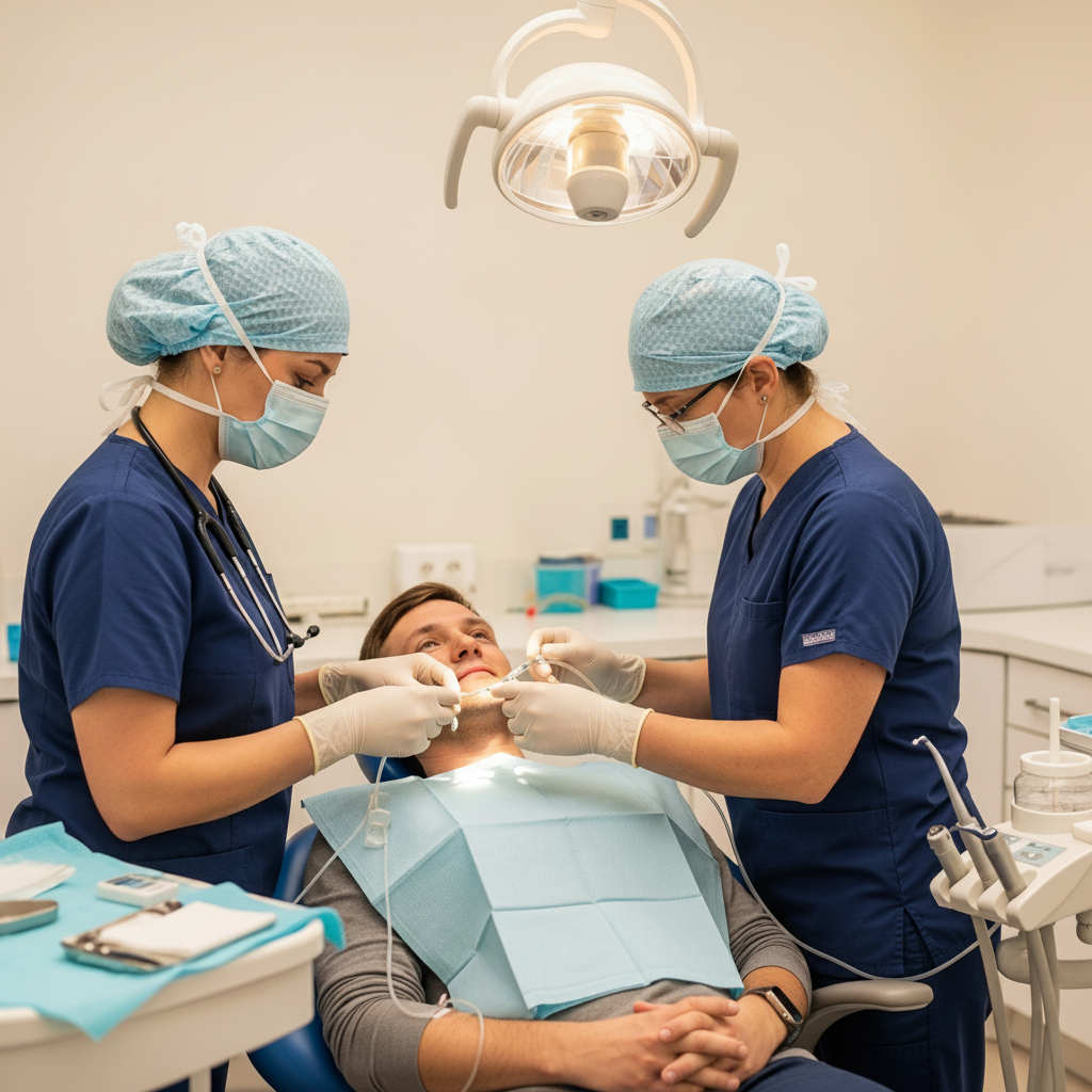 Wisdom Tooth Removal in New Zealand: A patient undergoing a procedure with intravenous sedation for comfort.