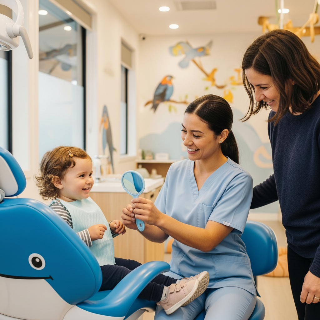 Children’s Dentist New Zealand providing gentle care during a child's important first dental visit.