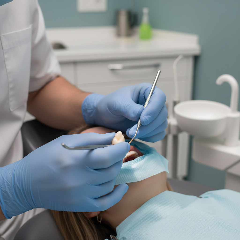 Dental Crown Cost New Zealand. Witness the precise process of permanent dental crown placement in a modern clinic.