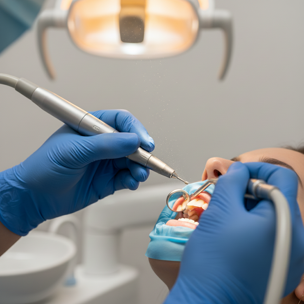 Tooth preparation for dental veneers Veneers in NZ: A dentist performs precise tooth preparation, an essential step for perfect cosmetic results.