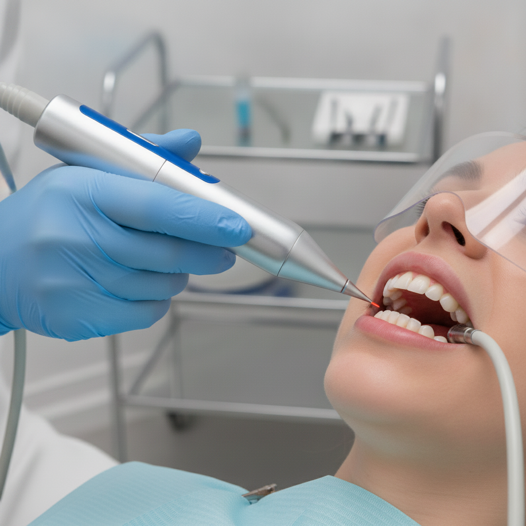 Advanced Laser Gum Therapy in Action Laser Dentistry NZ precisely treating gum disease with advanced laser technology for healthier oral tissues and quicker recovery.