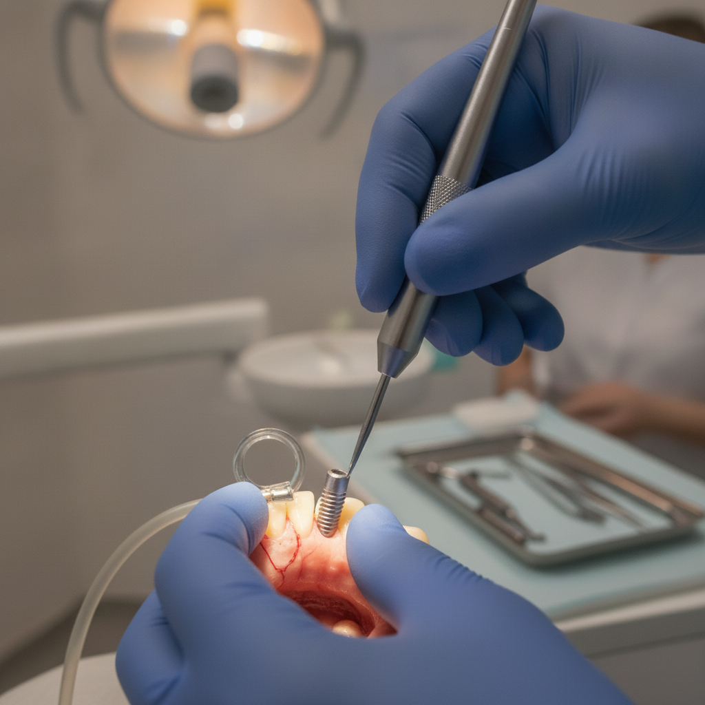 Surgical placement of a modern dental implant Same Day Dental Implants NZ procedure showing precise implant placement into the jawbone for immediate results