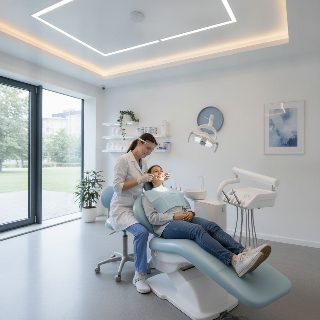 Modern dental clinic offering preventative oral care Dental Insurance Cover in NZ frequently includes preventative care like regular check-ups, ensuring proactive oral health management.